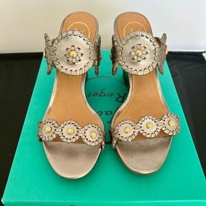 Jack Rogers Layne Wedge Slide Sandals - pewter size 7